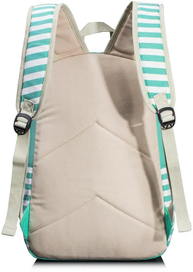 Alt view image 5 of 5 - Leaper Navy Style School Laptop Backpack Girls Canvas Bookbag Water Blue