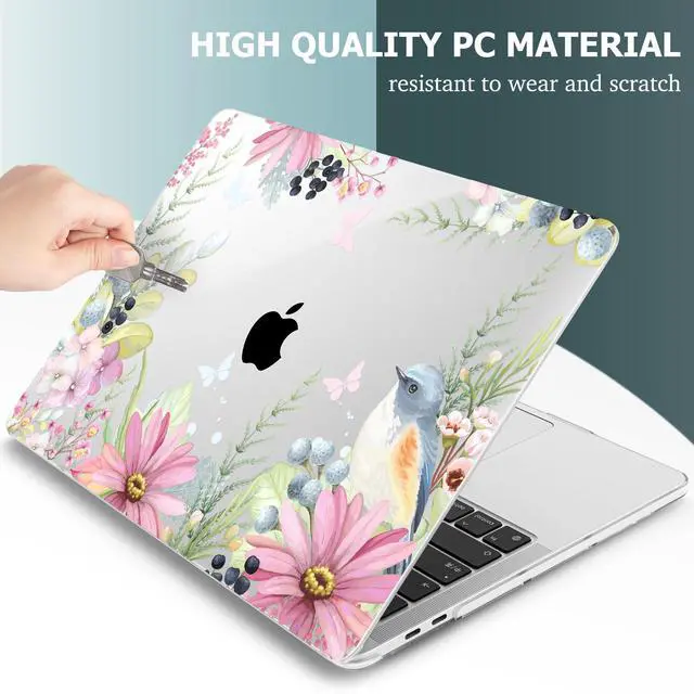 Alt view image 3 of 5 - May Chen Compatible with MacBook Pro 13 inch Case 2022 2021 2020 Release Models A2338 M2 M1 A2251 A2289, Plastic Hard Shell Case + Keyboard Cover for Mac Pro 13" with Touch Bar, Blue Bird