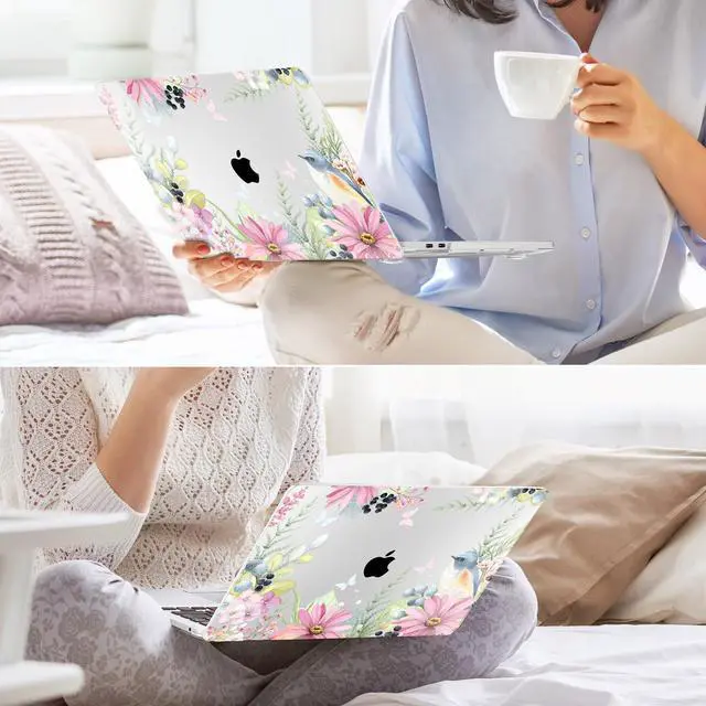 Alt view image 5 of 5 - May Chen Compatible with MacBook Pro 13 inch Case 2022 2021 2020 Release Models A2338 M2 M1 A2251 A2289, Plastic Hard Shell Case + Keyboard Cover for Mac Pro 13" with Touch Bar, Blue Bird