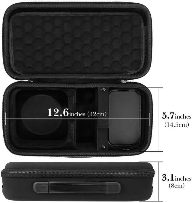 Alt view image 4 of 5 - Linkidea Hard Shell Travel Carrying case, Compatible with Apple 2024 Mac Mini Desktop Computer, Magic Keyboard, Magic Mouse and Magic Trackpad Protective Travel Bag (Black)