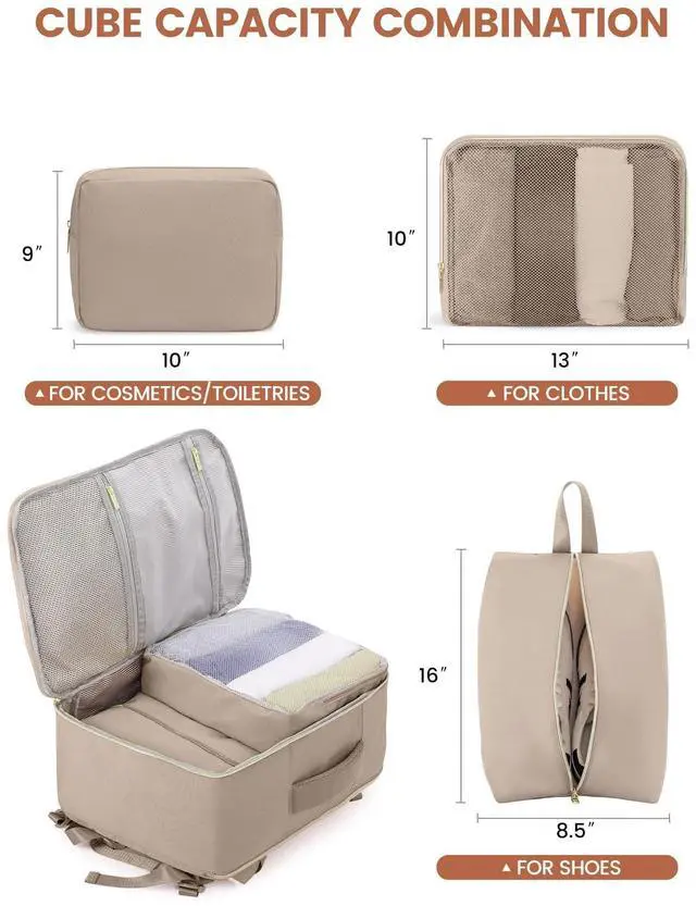 Alt view image 5 of 5 - LOVEVOOK Travel Backpack for Women,50L Carry On Backpack for Airplanes,18 Inch Laptop Personal Item Travel Bag,TSA Approved Carry On Luggage,Waterproof Weekender Business Hiking Bag