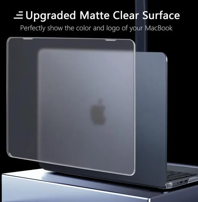 Alt view image 4 of 5 - MEEgoodo for M4/M3/M2 MacBook Air 15 inch Case 2025 2024 2023, Matte Cover Fit Model(A3241/A3114/A2941), Flexible Case for 15.3-inch Laptop with TPU Keyboard & Webcam Cover & OTG Adapter, Clear