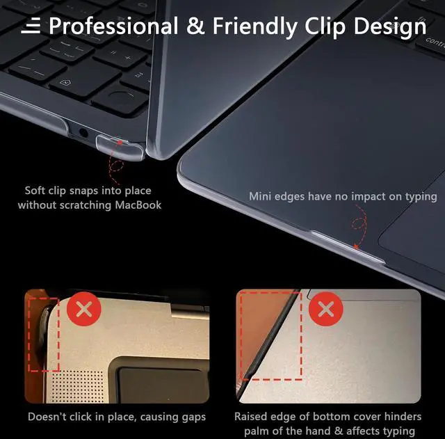 Alt view image 5 of 5 - MEEgoodo for M4/M3/M2 MacBook Air 15 inch Case 2025 2024 2023, Matte Cover Fit Model(A3241/A3114/A2941), Flexible Case for 15.3-inch Laptop with TPU Keyboard & Webcam Cover & OTG Adapter, Clear