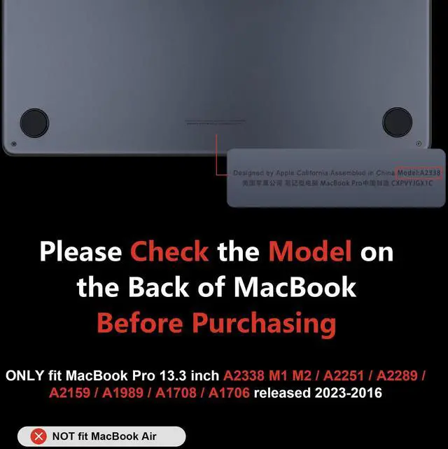 Alt view image 2 of 5 - Loyrina Compatible with MacBook Pro 13 inch Case 2023-2016 A2338 A2251 A2289 A2159 A1989 A1708 A1706, Ultra-Thin & Anti-Fingerprints Case for MacBook Pro 13.3" with Touch Bar & Touch ID, Transparent