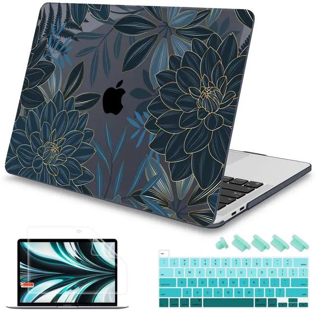 Main image of Mektron Designed Case for MacBook Pro 16 Inch A2141 Cover 2019 Release 16" with Liquid Retina Display/Touch ID, Plastic Hard Shell with Keyboard Skin & Screen Protector, Dahlia Flower C035
