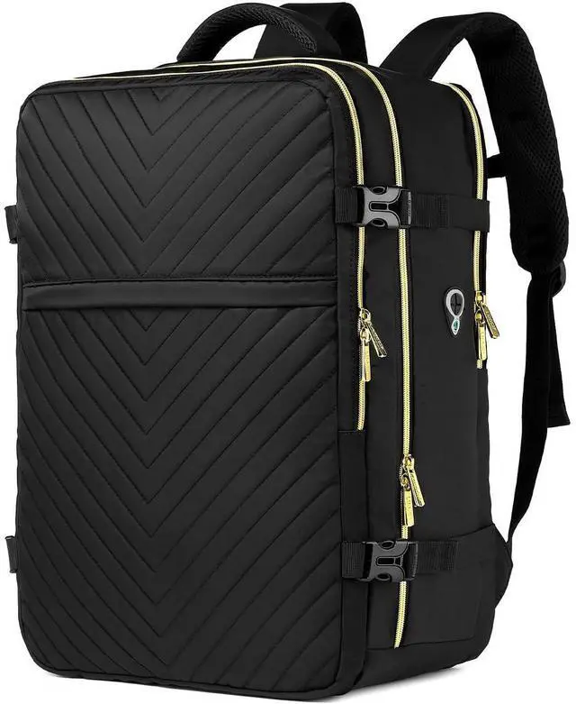 Main image of Large Carry On Travel Backpack - Flight Approved Waterproof Anti-Theft Luggage Daypack for Women Men 20 Inch Business Weekender Overnight Backpack College Bag Personal Item Size Black