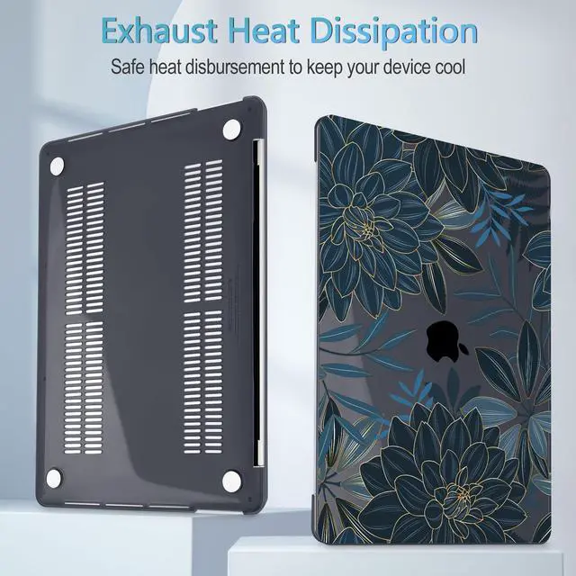 Alt view image 4 of 5 - Mektron Designed Case for MacBook Pro 16 Inch A2141 Cover 2019 Release 16" with Liquid Retina Display/Touch ID, Plastic Hard Shell with Keyboard Skin & Screen Protector, Dahlia Flower C035