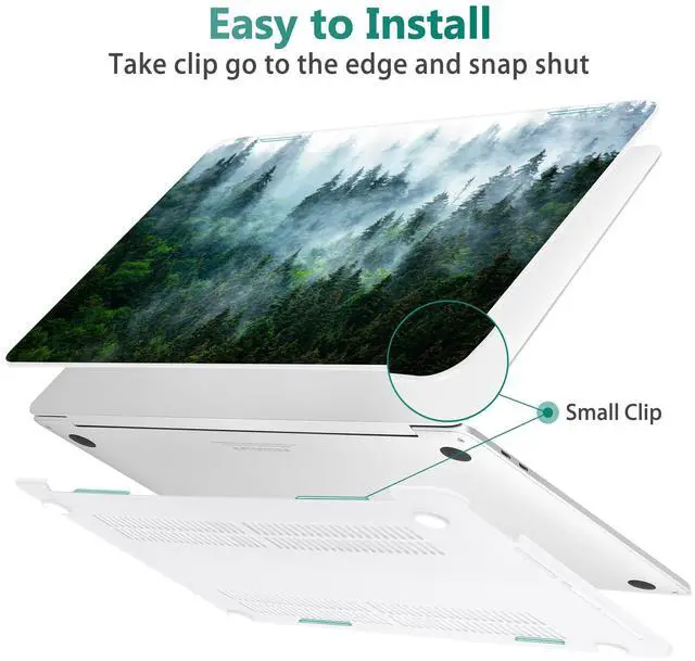 Alt view image 4 of 5 - May Chen Compatible with MacBook Pro 13 inch Case 2022 2021 2020 Release Models A2338 M2 M1 A2251 A2289, Plastic Hard Shell Case for MacBook Pro 13 inch with Touch Bar Fits Touch ID, Forest