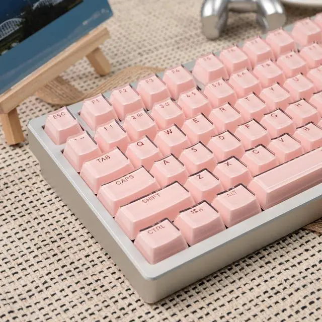 Main image of mintcaps Crystal Jelly Keycaps, Translucent Keycaps 123Keys Set Custom KeyCap Set OEM Profile, Keyboard Key Caps for 100%,75%,65%60% Keyboard-Pink