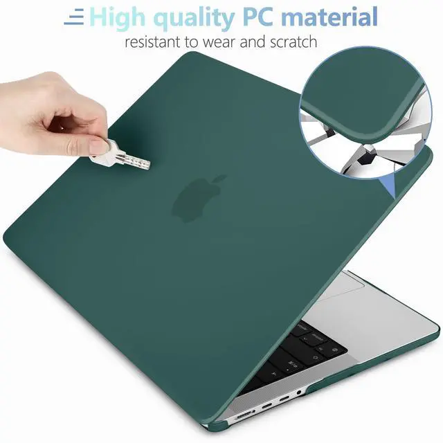 Alt view image 4 of 5 - MEEgoodo for M4 MacBook Pro 16 inch Case 2024 2023 2021 (Fit Model A3403/A3186/A2991/A2780/A2485) M3 M2 M1 Pro/Max with Touch ID, Laptop Hard Shell Case with Keyboard & Webcam Cover, Matte Teal