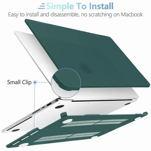 Alt view image 5 of 5 - MEEgoodo for M4 MacBook Pro 16 inch Case 2024 2023 2021 (Fit Model A3403/A3186/A2991/A2780/A2485) M3 M2 M1 Pro/Max with Touch ID, Laptop Hard Shell Case with Keyboard & Webcam Cover, Matte Teal