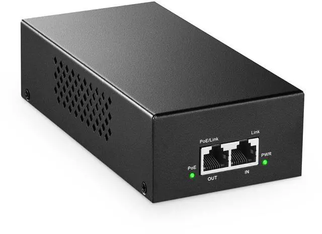 Main image of MokerLink 2.5 Gigabit PoE Injector, 802.3af/at/bt 90W, 2.5G/1G/100M Ethernet, Plug & Play, Non-PoE to PoE Adapter, Metal Case, Distance Up to 100 Meters (328 ft.)