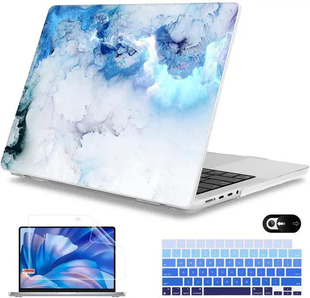 Main image of Mektron Case for MacBook Pro 14 inch 2024 2023 2021 Model M4 A3112 A3401 A3185 M3 A2918 A2992 M2 A2779 M1 A2442 Pro/Max, Plastic Hard Shell Case Cover for MacBook Pro 14", Cloud & Lightning