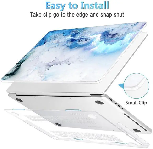 Alt view image 3 of 5 - Mektron Case for MacBook Pro 14 inch 2024 2023 2021 Model M4 A3112 A3401 A3185 M3 A2918 A2992 M2 A2779 M1 A2442 Pro/Max, Plastic Hard Shell Case Cover for MacBook Pro 14", Cloud & Lightning