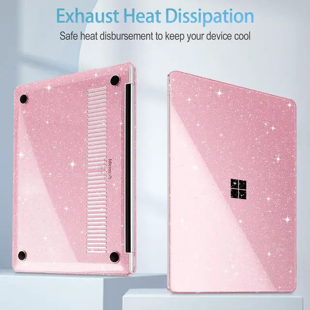 Alt view image 4 of 5 - Mektron Glitter Case for Microsoft Surface Laptop 13.8-inch Touchscreen 2024 (7th Edition) Lightweight Durable Scratch-Resistant Easy Install, with Keyboard Cover & Screen Protector, Sparkly Pink