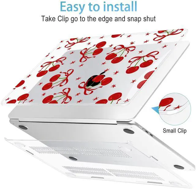 Alt view image 5 of 5 - Mektron Designed for 2025/2024/2023 MacBook Air 15 INCH M4 A3241 /M3 A3114 /M2 A2941 Case, Printed Plastic Hard Shell Cover with 15.3" Liquid Retina Display Touch ID, Red Bows-Cherry