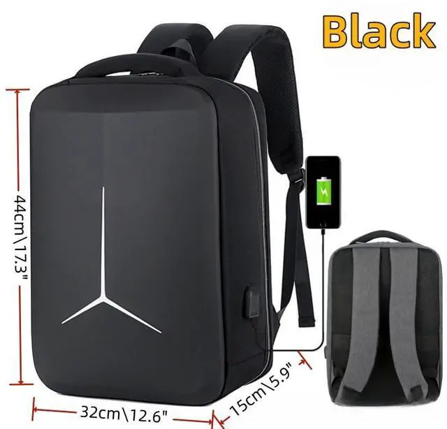 Alt view image 2 of 5 - ORILOOSEN Hard Shell Business Backpack Travel Laptop backpack USB port backpack Daily laptop backpack Waterproof travel backpack (Black)