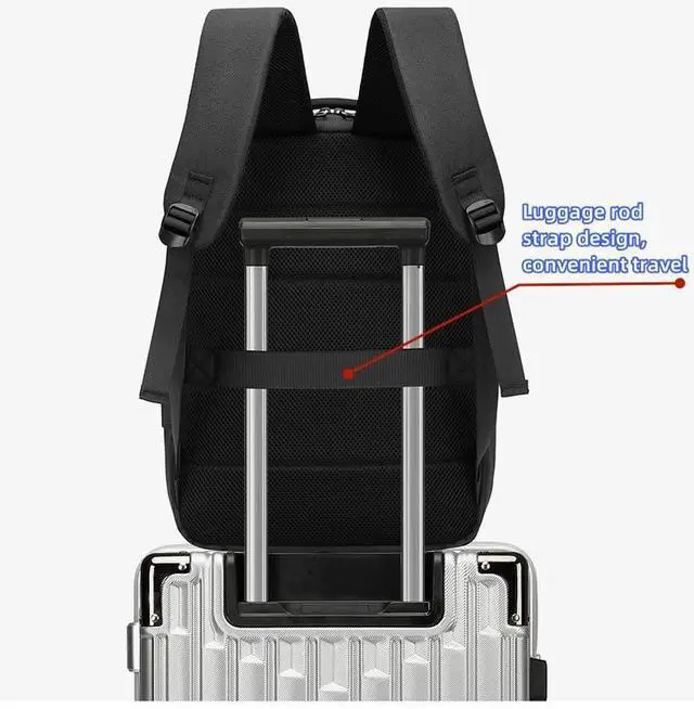 Alt view image 4 of 5 - ORILOOSEN Hard Shell Business Backpack Travel Laptop backpack USB port backpack Daily laptop backpack Waterproof travel backpack (Black)