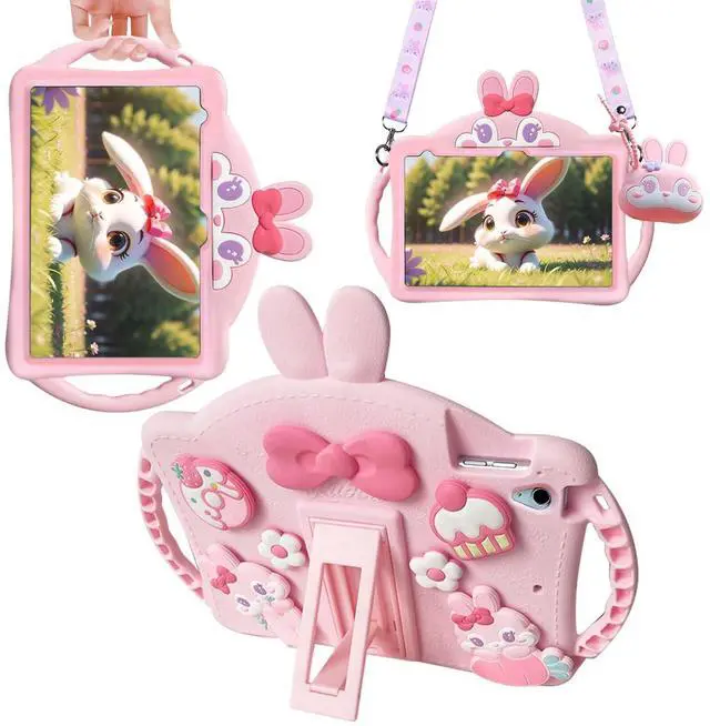 Main image of Paorixln for iPad 6th/ 5th Generation Cases, iPad 9.7inch 2018/2017 Case for Kids Girls with Kickstand Strap Wallet, Soft Protective Tablet Cover for iPad Air 2nd Generation, iPad Pro 2016 (Pink)