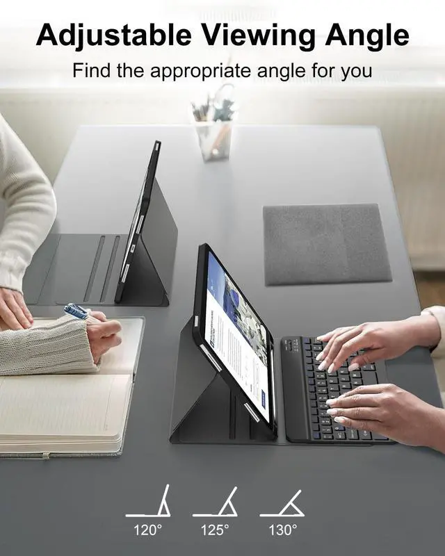 Alt view image 4 of 5 - OYOSUOGG for iPad 10th Generation Case with Keyboard (10.9" 2022) & iPad 11th (A16, 2025), Magnetic Detachable Slim Wireless Keyboard, Precise Cutouts Folio Cover Case with Pencil Holder, Space Black