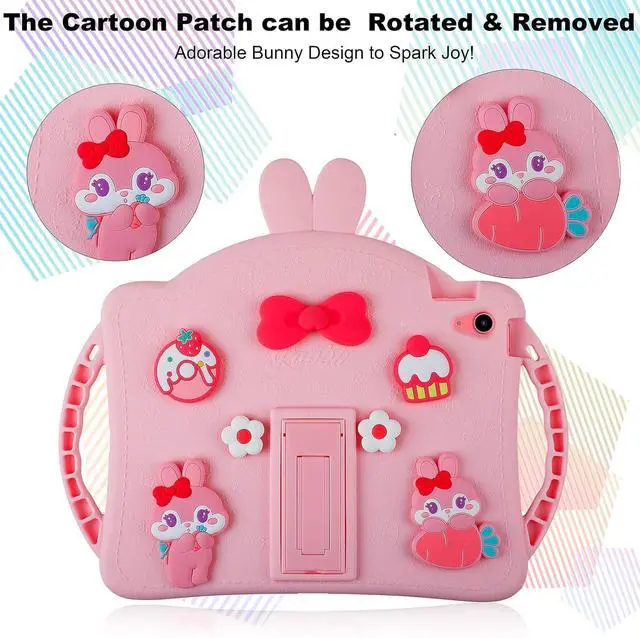 Alt view image 5 of 5 - Paorixln for iPad 6th/ 5th Generation Cases, iPad 9.7inch 2018/2017 Case for Kids Girls with Kickstand Strap Wallet, Soft Protective Tablet Cover for iPad Air 2nd Generation, iPad Pro 2016 (Pink)