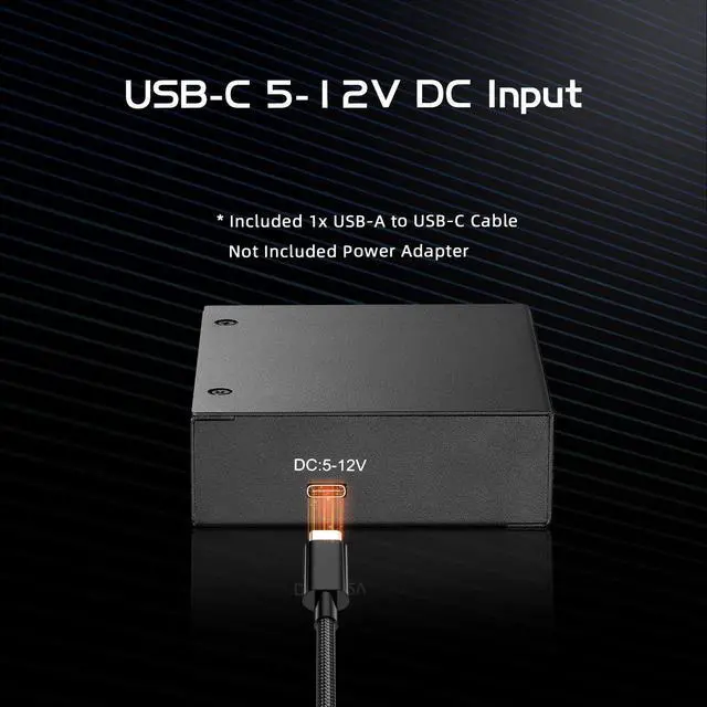 Alt view image 4 of 5 - MokerLink 5 Port Gigabit Industrial DIN-Rail Ethernet Switch, Mini Size, Type-C Powered, Fanless LAN Splitter Hub, Unmanaged IP40 Network Switch (-40 to 185degF), 10Gbps Capacity