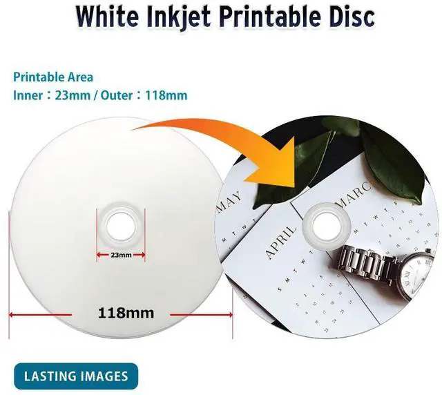Alt view image 2 of 5 - PlexDisc DVD-R 4.7GB 16X White Inkjet Hub Printable | 100 Pack Cake Box (FFP) | Blank DVDs for Video Burning | Recordable Media Discs