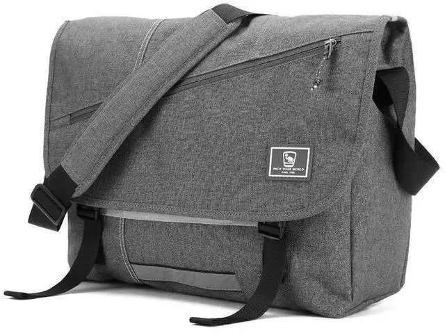 Main image of OIWAS Messenger Bag for Men/Women Travel Satchel Bag Canvas Crossbody Bag Small 14 Inch Laptop Shoulder Bags Work Computer Briefcase Grey
