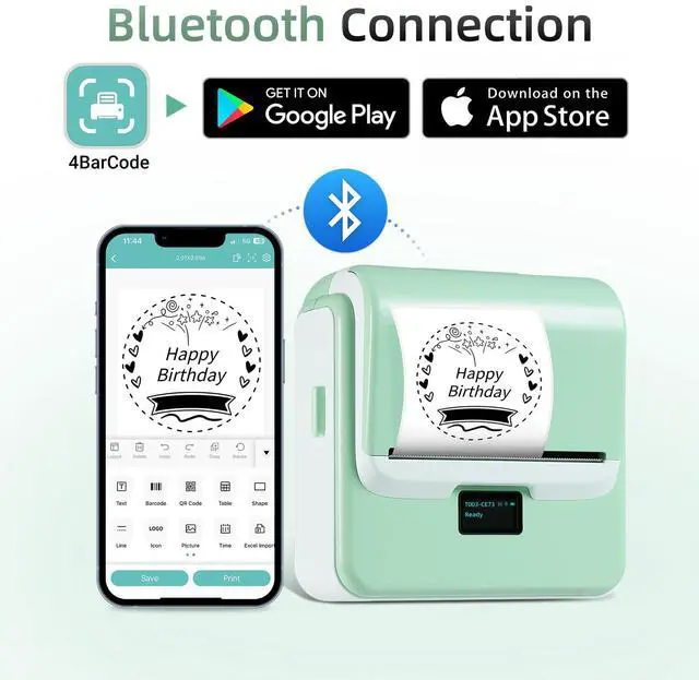 Alt view image 5 of 5 - ORGSTA Label Maker Machine with Tape, T003 Thermal Label Maker, 0.8-3.15 Inch Bluetooth Label Printer with White Self-Adhesive 57mm x 3m Thermal Paper, Compatible with Phone & PC