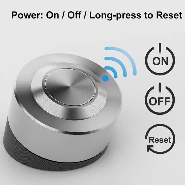 Alt view image 2 of 5 - Wireless PC Power Button, Remote PC Power Switch ON Off Reset Stainless Steel Button and Receiver for Computer Motherboard (Powered by 9 Pin USB)