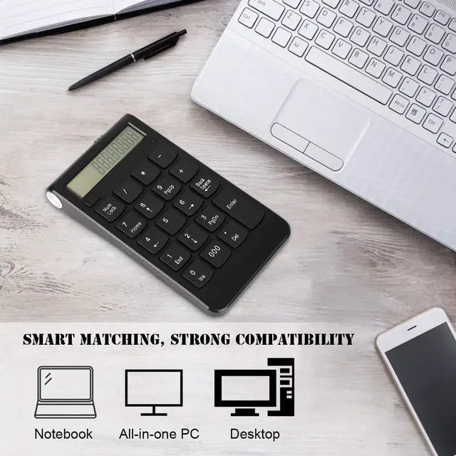 Alt view image 4 of 5 - USB Numeric Keypad Mini Number Pad 2.4G Keypad 29 Keys Number Keyboard with LCD Display for Laptop Desktop PC Pro