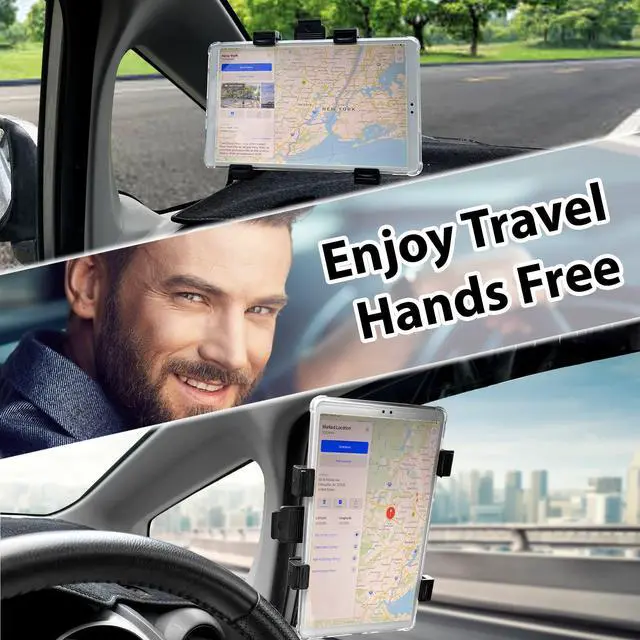 Alt view image 2 of 5 - Randconcept 2-in-1 Car Tablet Holder Dashboard Windshield Cradle Strong Suction Cup Tablet Car Mount for iPad iPad Mini Samsung Galaxy Fits All 6" - 12.9" Tablets
