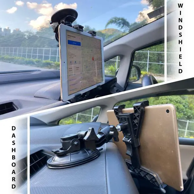 Alt view image 3 of 5 - Randconcept 2-in-1 Car Tablet Holder Dashboard Windshield Cradle Strong Suction Cup Tablet Car Mount for iPad iPad Mini Samsung Galaxy Fits All 6" - 12.9" Tablets