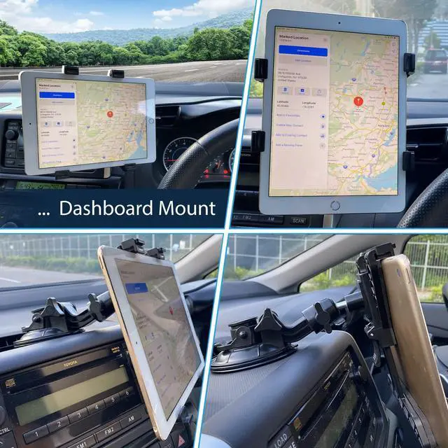 Alt view image 5 of 5 - Randconcept 2-in-1 Car Tablet Holder Dashboard Windshield Cradle Strong Suction Cup Tablet Car Mount for iPad iPad Mini Samsung Galaxy Fits All 6" - 12.9" Tablets