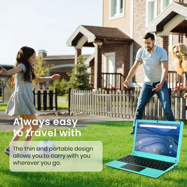 Alt view image 5 of 5 - Reuoptu 10.1 Inch Android 12.0 OS Laptop Computer,2GB RAM,64GB EMMC,AllWinner Quad-core 64-Bit Processor A133 Netbook,Ultra Slim Portable Business Office Study Laptop (Inches, 10, Blue)