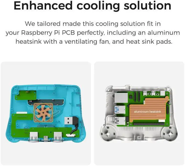 Alt view image 5 of 5 - AKNES Pi 5 Case, RetroFlag Crystal Case for Raspberry Pi 5 with Cooling Fan and Aluminum Heatsinks, SD Card Storage, Safe Shutdown and Safe Reset, MetaData in Emulation Station auto Saved