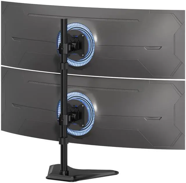 Main image of Dual Monitor Stand Heavy Duty - 17-49 inch Freestanding Vertical Dual Monitor Arm, Adjustable Stacked Double Monitor Desk Mount, Max Load 44 lbs (per Screen), VESA 75/100 mm, Black