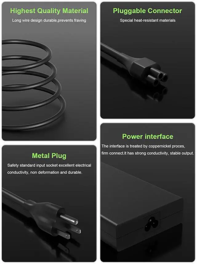 Alt view image 4 of 5 - PowerPortnerLink 135W Charger Compatible with Acer Nitro 5 7 V16 V15 V17 V14 AN515 AN517 AN715 N20C1 Aspire 7 VX 15 ConceptD Laptop C27 Z3 Z24 CA24I2 AIO Desktop AC Adapter