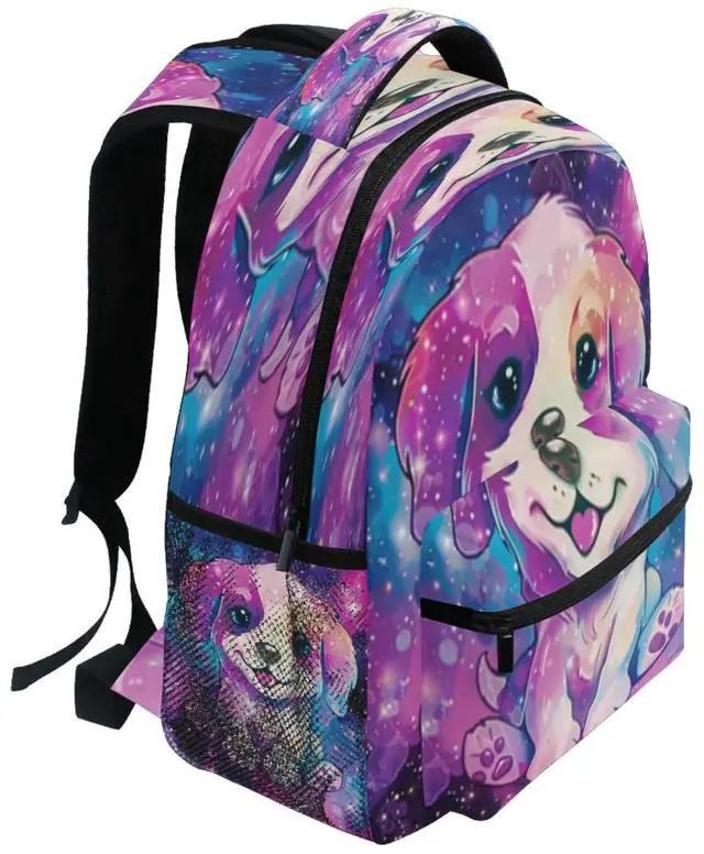 Alt view image 2 of 5 - Kcldeci Toddler Backpack for School puppy dog Pink Galaxy Space Boys Girls Kids School Bags Bookbag Elementary Children Bookbags