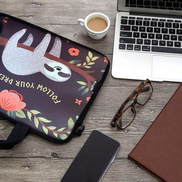 Alt view image 4 of 5 - RICHEN 17 inch Laptop Shoulder Bag Carrying Case with Handle Fits 15.6/16/17/17.3/17.4 inch Laptop Notebook (16-17.3 inch, Sloth)