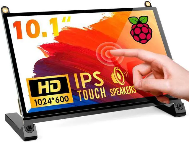 Main image of ROADOM Raspberry Pi Screen, 10.1 Touchscreen Monitor, IPS FHD 1024×600,Responsive and Smooth Touch,Dual Built-in Speakers,HDMI Input,Compatible with Raspberry Pi 5/4/3/Zero,Easy Assembly,Driver Free