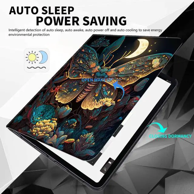 Alt view image 3 of 5 - Rossy Case for 6" All-New Kindle 11th Generation 2022 Release (ONLY Fit 6 inch Basic Kindle Case 2022) Slim PU Leather Adjustable Stand Smart Cover with Auto Wake/Sleep,Butterfly Moth