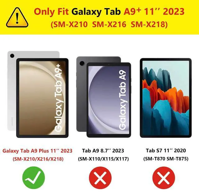 Alt view image 2 of 5 - Shockproof Case for Samsung Galaxy Tab A9+/A9 Plus 11'' 2023 (SM-X210/X216/X218),Portable Heavy Duty Tablet Cover with 360 Rotating Stand Handle Strap & Shoulder Belt Carrying Case (New Blue)