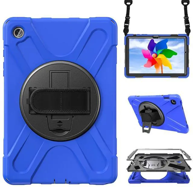 Main image of Shockproof Case for Samsung Galaxy Tab A9+/A9 Plus 11'' 2023 (SM-X210/X216/X218),Portable Heavy Duty Tablet Cover with 360 Rotating Stand Handle Strap & Shoulder Belt Carrying Case (New Blue)