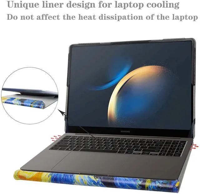 Alt view image 4 of 5 - Alapmk Protective Case for Samsung Galaxy Book 5 Pro 360 16 NP960QHA NP960QHA-KG1US/Samsung Galaxy Book 5 Pro 16 NP960XHA/Samsung Galaxy Book 5 Ultra 16/Samsung Galaxy Book4 Edge NP960XMAA,Starry