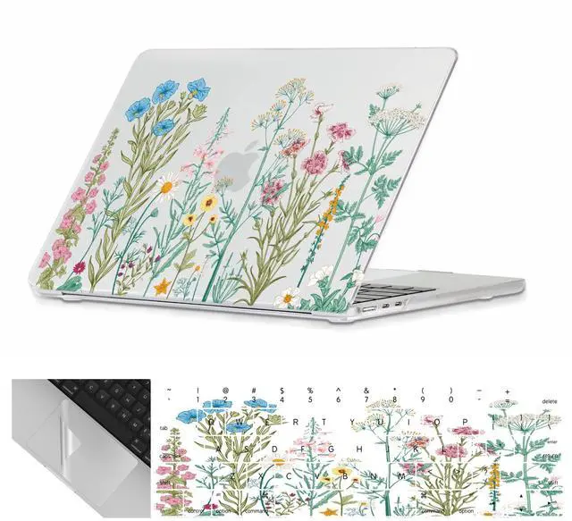 Main image of Se7enline Compatible with MacBook 15 inch Case Model A1707 A1990 for 2019 2018 2017 2016 15-inch Macbook Pro Touch Bar Laptop Hard Shell Case&Keyboard Cover Skin&Touchpad Protector,Colorful Floret