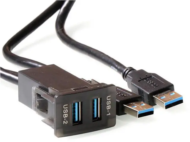 Alt view image 3 of 5 - Timloon Dual USB 3.0 Car Dash Flush Mount Extension Cable Length 3.3FT 1M for Honda(Size:0.95''x1.46"x2")