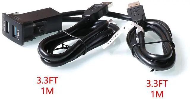 Alt view image 5 of 5 - Timloon Dual USB 3.0 Car Dash Flush Mount Extension Cable Length 3.3FT 1M for Honda(Size:0.95''x1.46"x2")