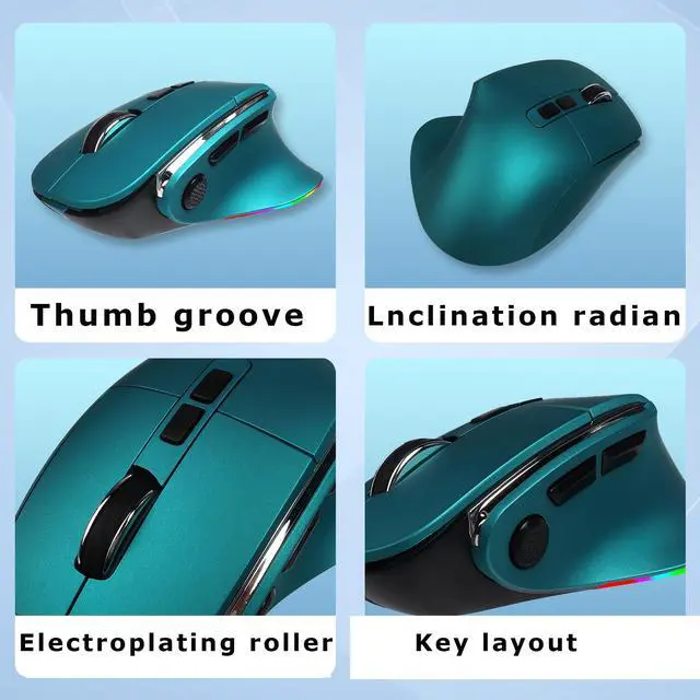 Alt view image 3 of 5 - Ergonomic Mouse Large Middle Hands Dual Mode(Bluetooth+USB)Rechargeable Vertical Carpal Tunnel Bluetooth Wireless Mouse for PC/Laptop/Computer/Desktop/Tablet/ipad/Macbook Air/Pro Office Work Gift