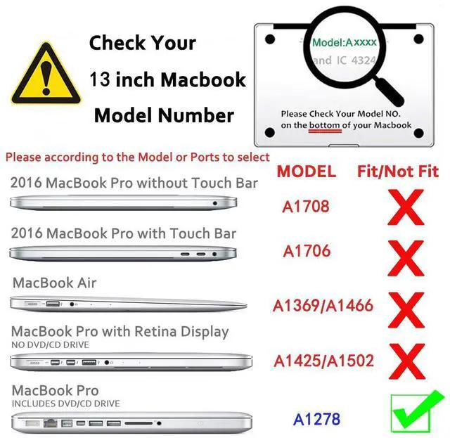 Alt view image 2 of 5 - Se7enline Compatible with MacBook Pro 13 inch Case Model A1278 with CD-Rom 2010/2011/2012 Laptop Hard Shell Protective Case&Sleeve Bag&Keyboard Cover Skin&Screen Protector&Dust Plug,Matte Black